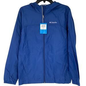 Columbia Youth XL Mountain Blue Glennaker Rain Jacket Hooded Outdoor O9-12